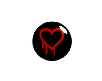 Bleeding Heart Button Pin or Fridge Magnet Button Backpack Lapel Pin or Refrigerator Magnet Indie Rock Emo Goth Cool Rad 1" #49-6