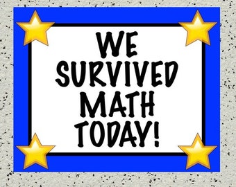 Printable Award, Homeschool Sign, Funny Poster, Humor, We Survived Math, I Hate Algebra, Award, Homeschooling, For Child, For Mom, For Dad