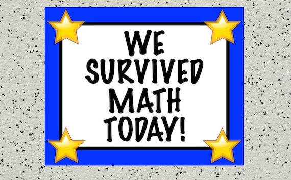 Printable Award, Homeschool Sign, Funny Poster, Humor, We Survived Math, I Hate Algebra, Award, Homeschooling, For Child, For Mom, For Dad