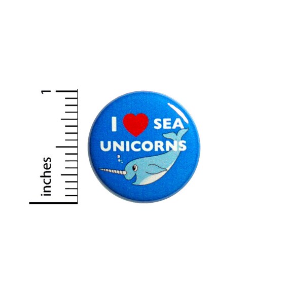Narwhal Funny Button Pin Funny I Love Sea Unicorns Jacket Backpack Pin Cute Pinback Badge Lapel Pin Brooch 1 Inch 56-7
