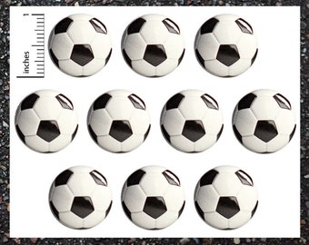 Soccer Balls Buttons, Sport Pins (10 Pack), Soccer Party Favors, Pinback Buttons or Magnets Set of 10, Sports Balls, 1" 10PS66-26