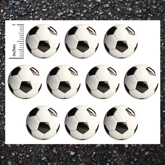 Soccer Balls Buttons, Sport Pins (10 Pack), Soccer Party Favors, Pinback Buttons or Magnets Set of 10, Sports Balls, 1" 10PS66-26