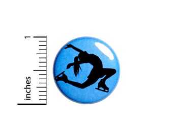Figure Skating Pin Button or Fridge Magnet, Figure Skater Gift, Ice Skating Gift, Birthday Gift, Ice Skating Button or Magnet, 1" #80-28