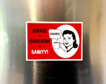 Funny 1950s Woman Fridge Magnet, Vintage Style Refrigerator Magnet, Vintage Lady Magnet Sarcastic, Sarcasm Gift 2.25"x3.25" P1-2