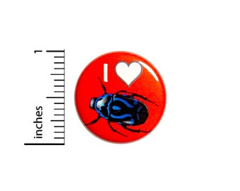 I Love Bugs Button Pin or Fridge Magnet, Cool Boy Gift, Birthday Gift, Backpack Pin, I Love Bugs, Bug Pin Button or Magnet, 1 Inch #80-31