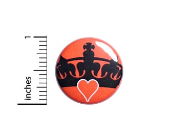 Queen of Hearts Pin, Alice In Wonderland, Small Lapel Pin, Button Pin for Backpacks or Fridge Magnet, Red, Black, Cool Pin, 1 Inch 95-13