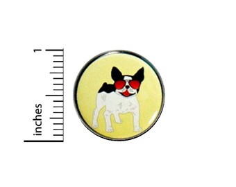 French Bulldog Funny Button // Frenchie With Sunglasses Backpack or Jacket Pinback // Gift Cool Pin // 1 Inch #37-31