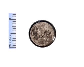 Moon Button Grey Space Astronomy Science Cool Backpack Jacket Pin Cool 1 Inch #38-16