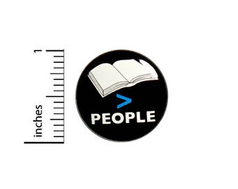 Funny Introvert Button Books Are Greater Than People Funny Jacket Pin 1 Inch #49-12