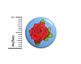 Backpack Pin Button Rose Pretty Red Blue Pinback Backpack Jacket Pretty Love Cool 1 Inch #41-26