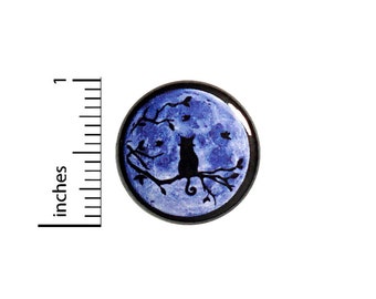 Cat Moon Button or Fridge Magnet, Cute Cat Gift, Cat Purple Moon Pin, Kitty Button Pin or Fridge Magnet, Fantasy, Cat Gift, 1 Inch #81-15