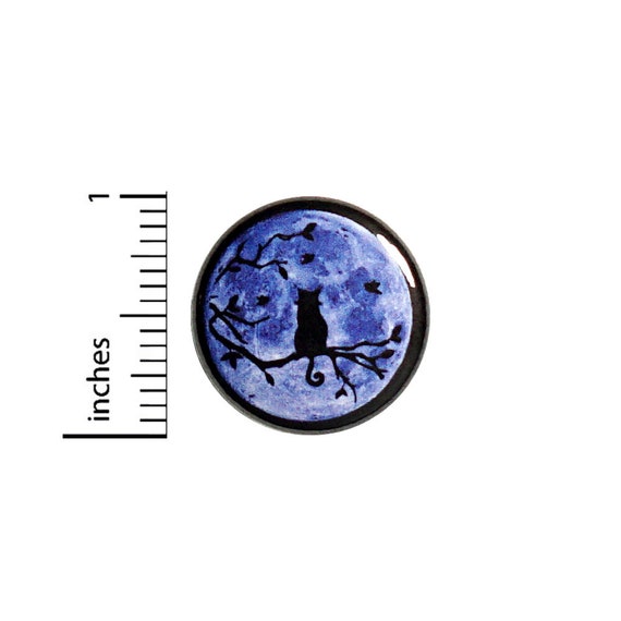 Cat Moon Button or Fridge Magnet, Cute Cat Gift, Cat Purple Moon Pin, Kitty Button Pin or Fridge Magnet, Fantasy, Cat Gift, 1 Inch #81-15