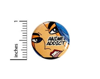 Anime Button Anime Addict Dark 30 Indie Comic Emili Kill Geekery Backpack Pin 1 Inch #16-2