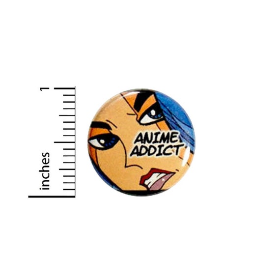 Anime Button Anime Addict Dark 30 Indie Comic Emili Kill Geekery Backpack Pin 1 Inch #16-2