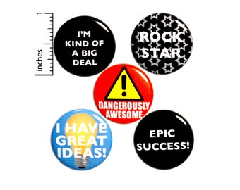 Positive Encouraging Buttons I'm Kind of a Big Deal 5 Pack of Pins for Backpacks Jackets Lapel Pins Badges Pinbacks 1 Inch P29-3