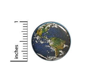 Earth Button Explorer Traveler Pin Cheap Gift Globe Save The Planet 1 Inch Geekery Nerdy #14-3