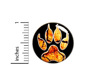 Wolf Paw Button Backpack Pin Brown Pinback Jacket Badge Cool Rad 1 Inch 75-10