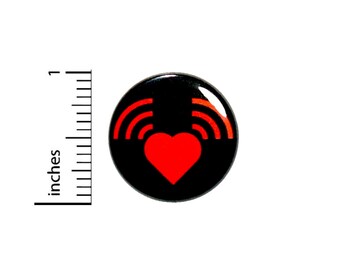 Heart Volume Radio Button Music Lover Play It Loud Turn It Up Pin 1 Inch #36-15