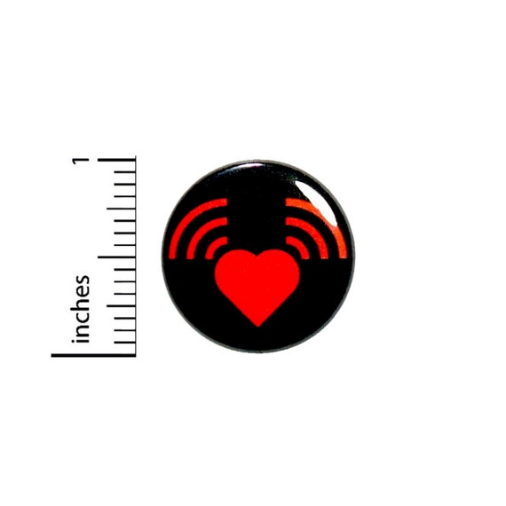 Heart Volume Radio Button Music Lover Play It Loud Turn It Up Pin 1 Inch #36-15