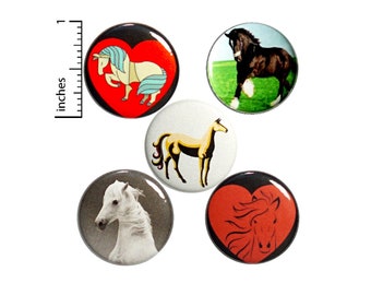 Horse Pin for Backpack Buttons or Fridge Magnets Cool Horse Gifts Pins Lapel Pin Gift Horses Cute Equestrian Gift Set Party Favor 1" P47-4