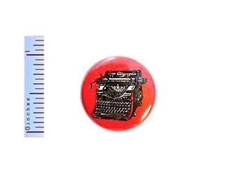 Writing Button Vintage Typewriter Nerdy Geekery Button Writer Editor Gift 1 Inch Pin