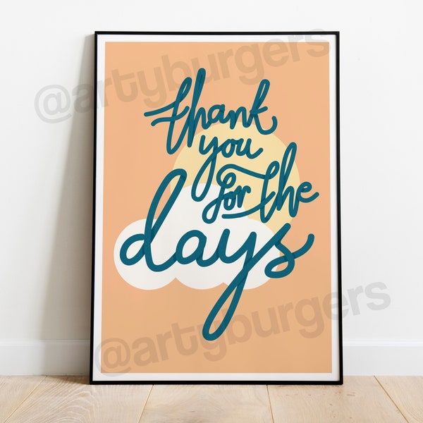 Thank You for the Days | The Kinks | rock indie lyrics inspired | music poster | wall decor | art print