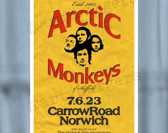 Arctic Monkeys Live Tour 2023 NORWICH // Alex Turner | A5 A4 A3 A2 A1 | unofficial | music poster | wall decor | art print