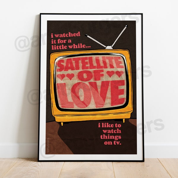Satellite de l’amour | Lou Reed | | du Velvet Underground paroles rock inspirées | | d’affiches musicales | de décoration murale tirage d’art