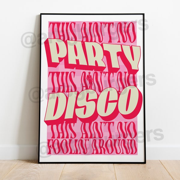 This Ain't No Party This Ain't No Disco | Talking Heads | pop rock alternative lyrics inspired | music poster | wall decor | art print