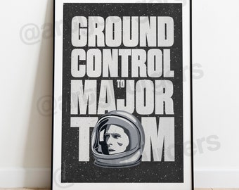 Ground Control to Major Tom | rock indie lyrics inspired | music poster | wall decor | art print