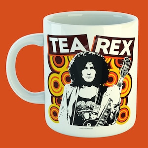 Tea Rex // T.Rex Marc Bolan 60s rock n roll inspired gift tea coffee mug