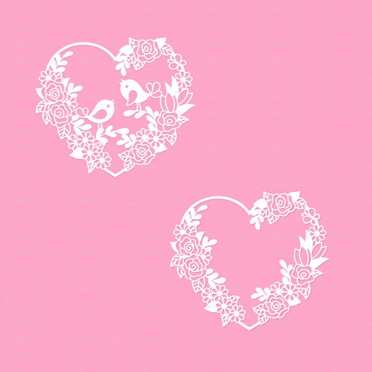 Download Wedding wreath floral Svg wreath with birds Eps Dxf Png ...