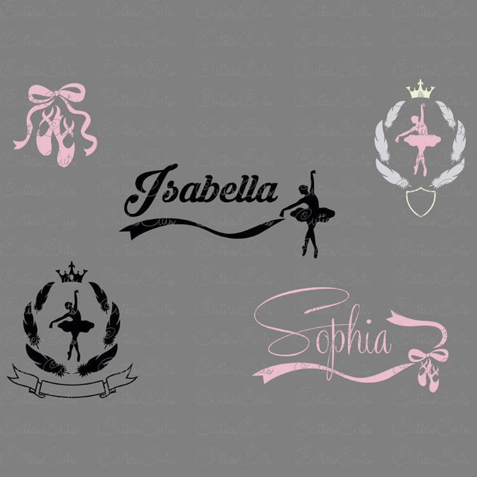 ballet svg ballerina silhouette dxf png eps files vector ballet shoes monogram dancer clipart dancing ballerina logo design prin