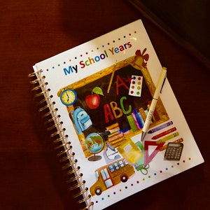 Storage Pocket School Memory Book School Year Journal, Memory Book