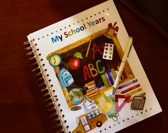 Storage Pocket School Memory Book School Year Journal, Memory Book