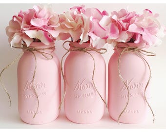 pink mason jars etsy