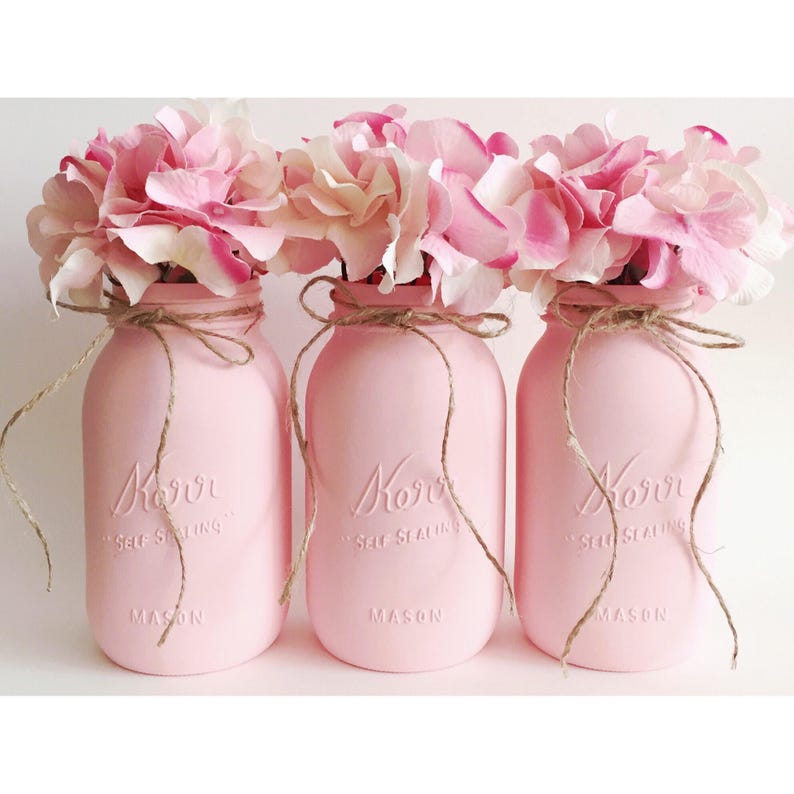 mason jar centerpieces for girl baby shower