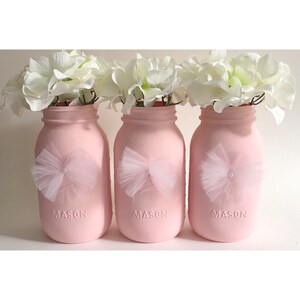 Pink Mason Jars, Pink Baby Shower Centerpieces