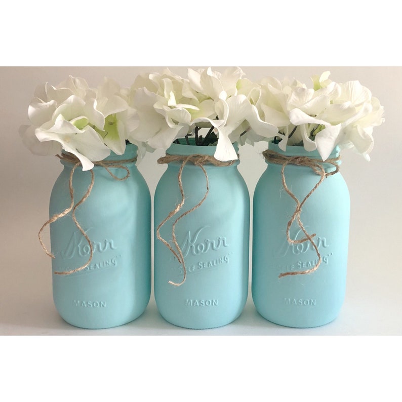Blue Mason Jars Blue Centerpieces Boy Baby Shower Etsy Blue Mason Jars Blue Centerpieces Boy Baby Shower Etsy