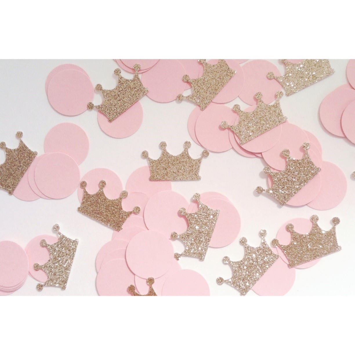 Pink and Gold Confetti Crown Confetti Princess Birthday Party Gold First Birthday