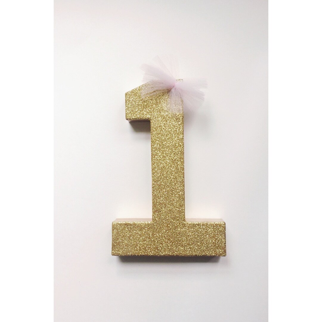 Glitter Number 1, Gold Numbers, Gold First Birthday - Etsy