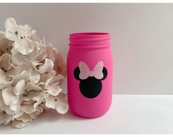 Minnie Mouse Mason Jars, Minnie Mouse Centerpieces, Minnie Mouse Party, Minnie Mouse Decorations