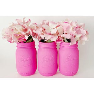 Hot Pink Jars, Hot Pink Centerpieces, It’s A Girl,Baby Shower Ideas