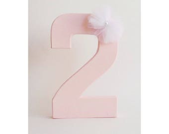 Pink Numbers, Free Standing Number, Party Decor, Second Birthday, Pink Birthday