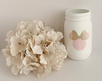 Minnie Mouse Mason Jar, Minnie Mouse Centerpiece, Minnie Mouse Party, Minnie Mouse Decorations, Pink Minnie Mouse, Minnie Mouse