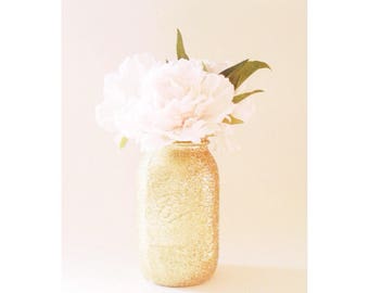 Glitter Mason Jar, Gold Mason Jar, Gold Centerpieces, Gold First Birthday, Babyshower Decor, Babyshower Ideas, Wedding Decor, Wedding