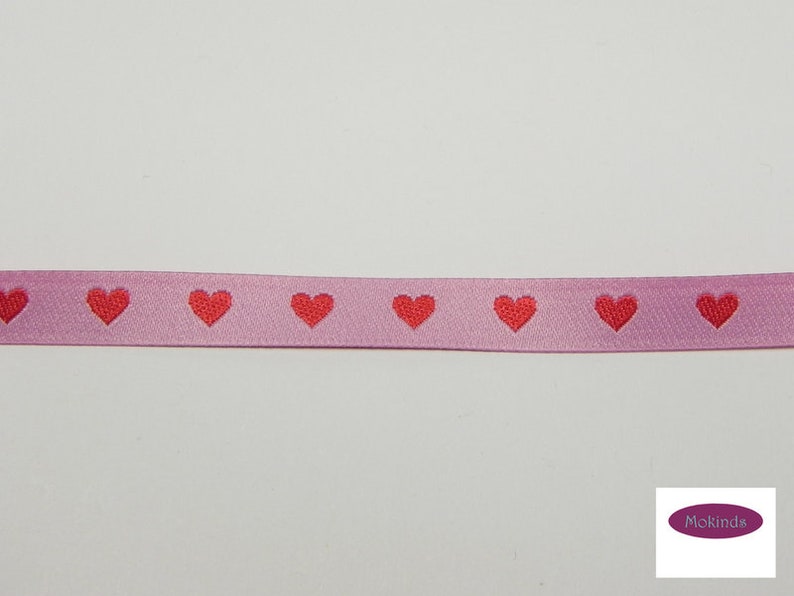 Color mix woven ribbon heart ribbon pink-red image 2