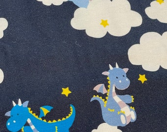 Organic jersey Olek the dragon in the sky dark blue