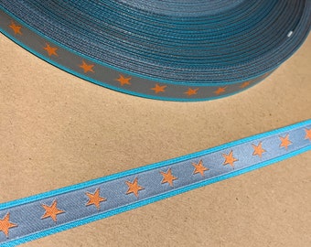 Web ribbon, star ribbon gray orange color mix