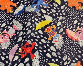 Softshell Sesame Street Elmo Ernie Bert Umbrella Nano Licensed Fabric